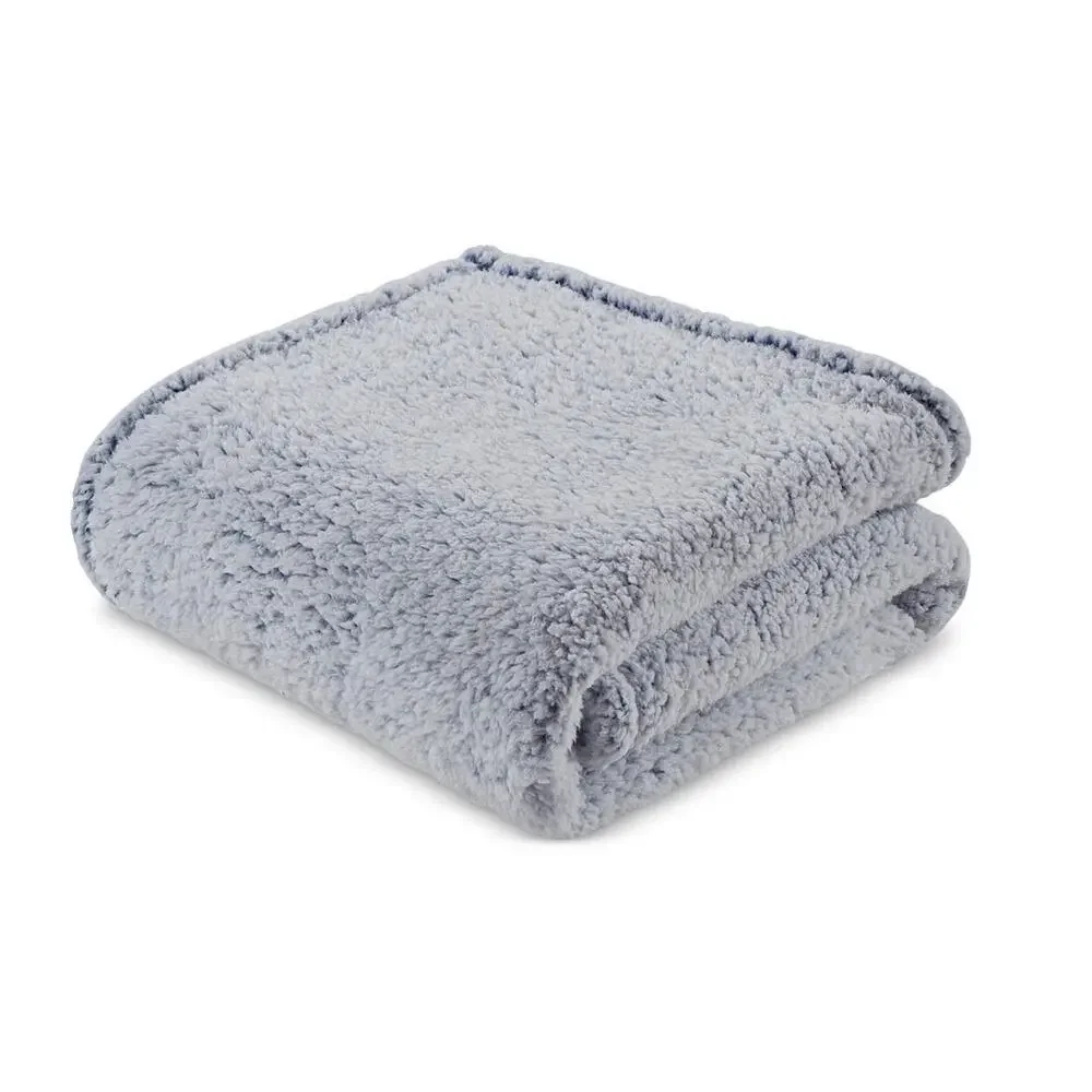 Premier Comfort Cozy Sherpa Wrap Throw Blanket 50x60 Blue Gray Plush Soft